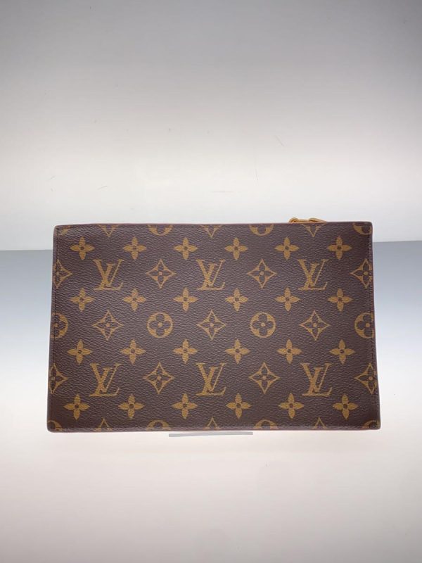 2337320887805 03 Louis Vuitton Chain Clutch Monogram Canvas Bag Brown