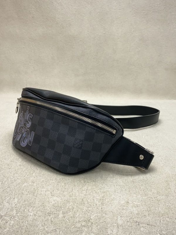 2337870508373 02 Louis Vuitton Bum Bag PVC BLK Allover pattern