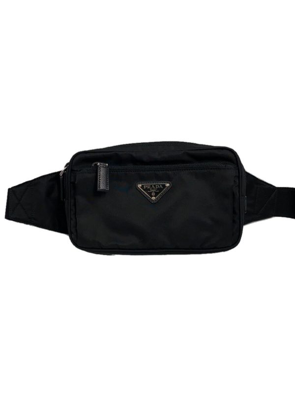 2341030991080 01 Prada Black Nylon Plan Waist Bag