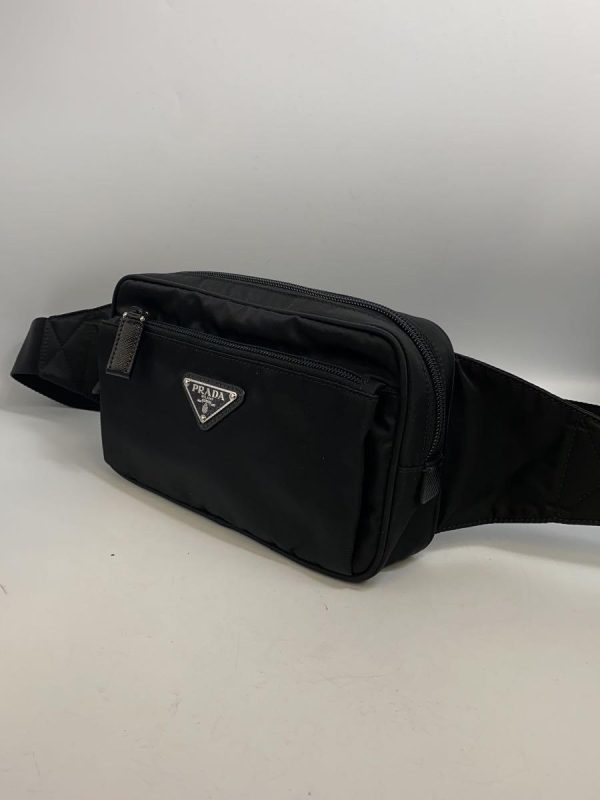 2341030991080 02 Prada Black Nylon Plan Waist Bag