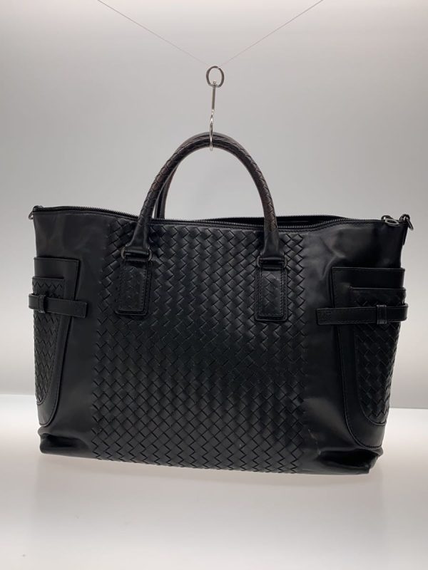 2342182163028 03 1 Bottega Veneta Two Way Shoulder Bag Tote Bag Black Leather