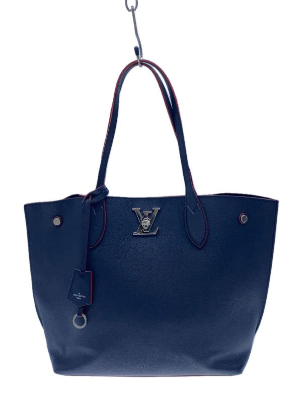 2343441014709 LOUIS VUITTON Lockme Tote Marine Rouge bag NAVY Plain