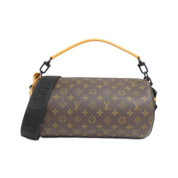 2600063235159 1 b Louis Vuitton Monogram Macassar Soft Polochon Shoulder Bag MarronSafran Black