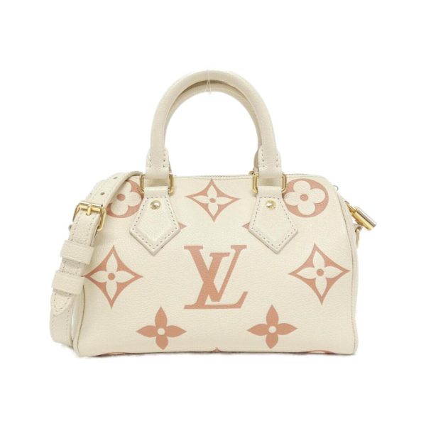 2600063478402 1 b Louis Vuitton Bicolor Speedy Bandouliere Monogram Empreinte Boston Bag Creme Rose Gold