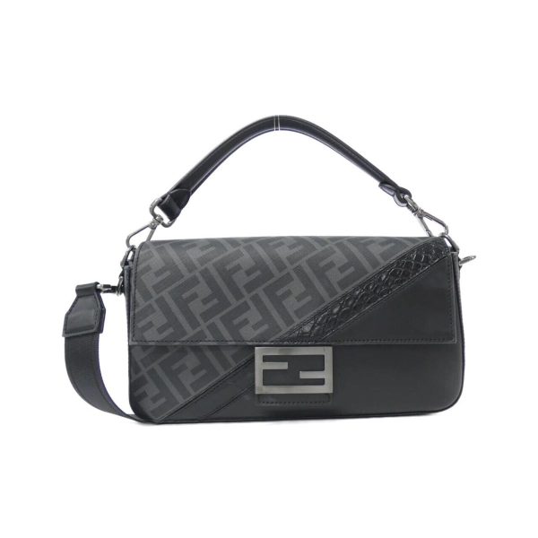 2600065372975 1 b Fendi Selerria Baguette Shoulder Bag Nero