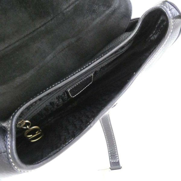 2600065640401 9 b Christian Dior Matte Saddle Shoulder Bag Black Gold