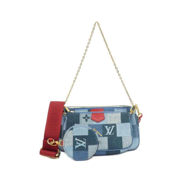 2600068961404 1 b Louis Vuitton Denim Monogram Multi Pochette Accessory Shoulder Bag DenimRouge Gold