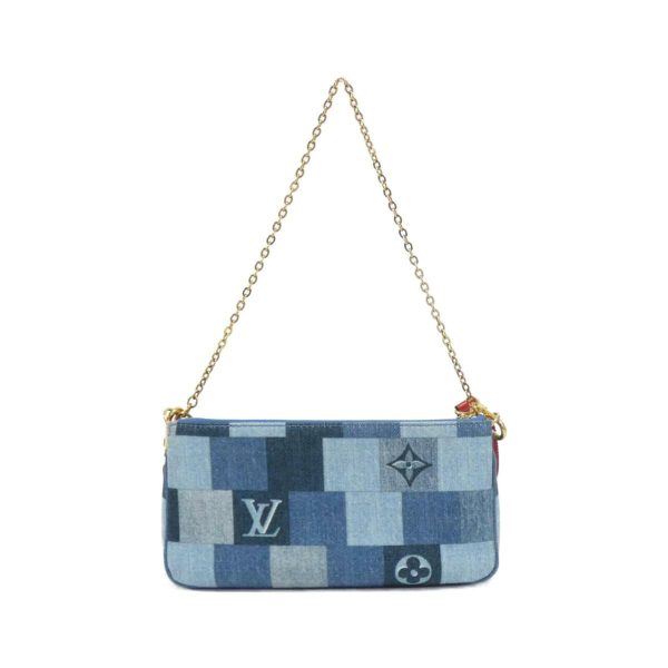 2600068961404 2 b Louis Vuitton Denim Monogram Multi Pochette Accessory Shoulder Bag DenimRouge Gold