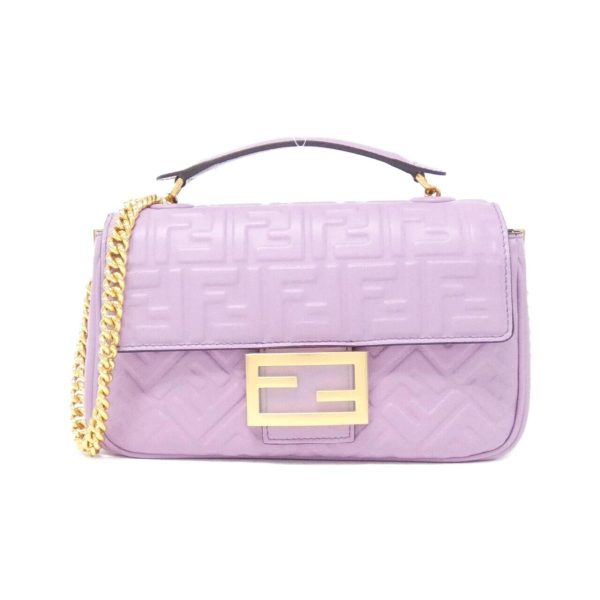 2700038155595 1 Fendi Baguette Chain Midi Shoulder Bag Pink