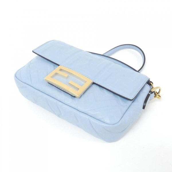 3 Fendi Baguette Mini Bag Lamb Azzurro Baby