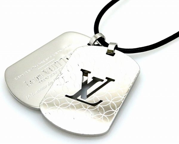 3 Louis Vuitton Pendantif Champs Elysees GM Necklace Pendant Silver