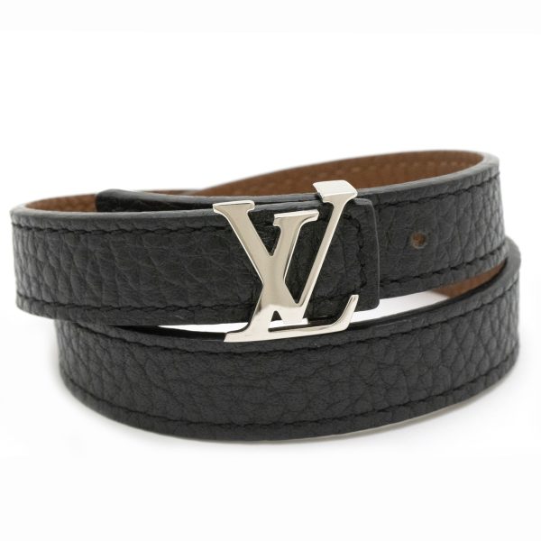 3 Louis Vuitton Bracelet Double Wrap Taurillon Leather BlackBrown