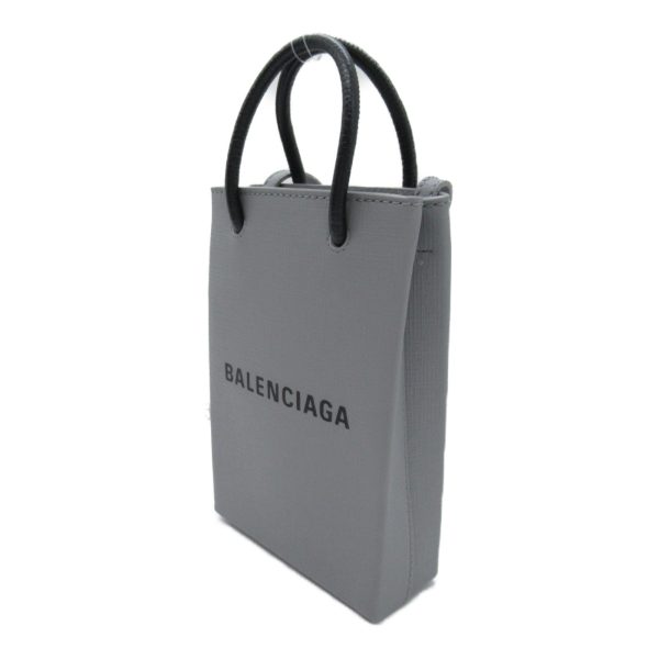 3 Balenciaga Shoulder Bag Leather Gray