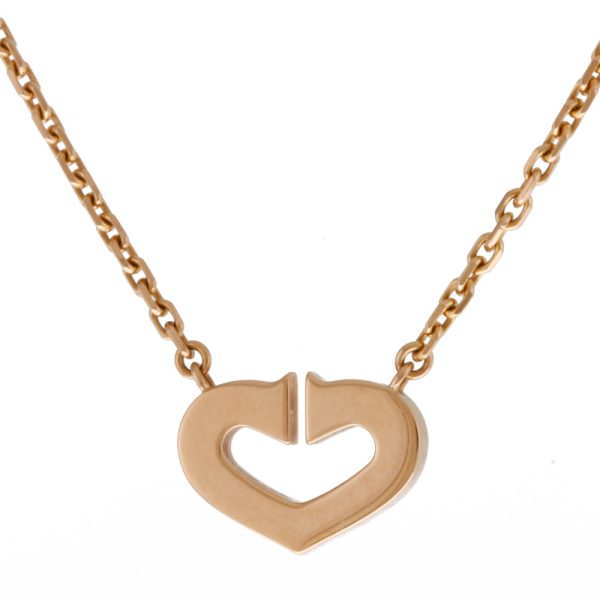 3 Cartier C Heart Necklace 18k Diamond Gold