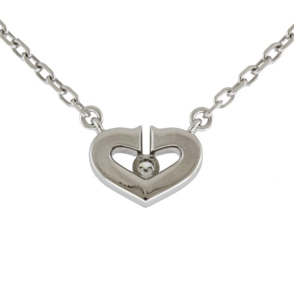 3 Cartier C Heart Diamond Necklace Cartier 18k Diamond Silver