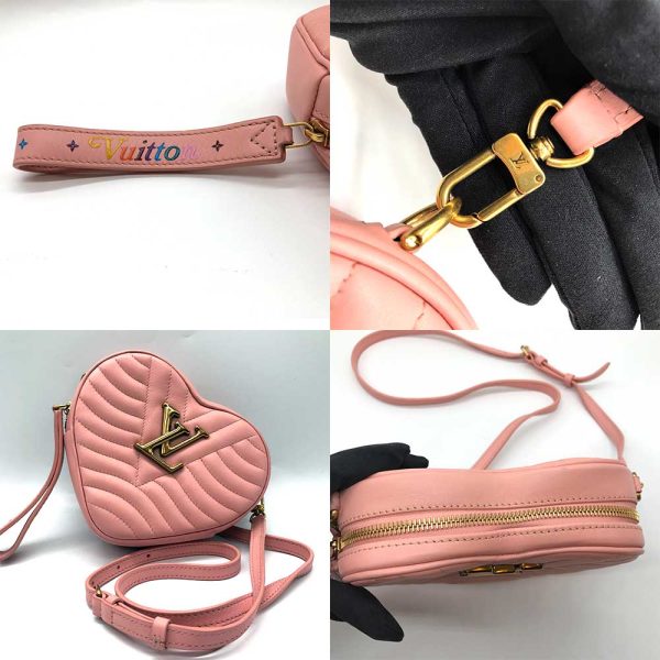 3 lv240322 4r 03 Louis Vuitton New Wave Heart Shoulder Bag Pink