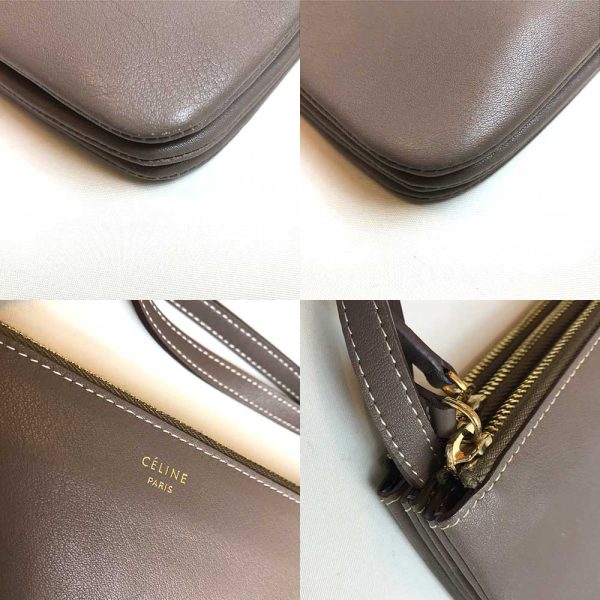 3 ot230810 1m 03 Celine Trio Leather Shoulder Bag Greige