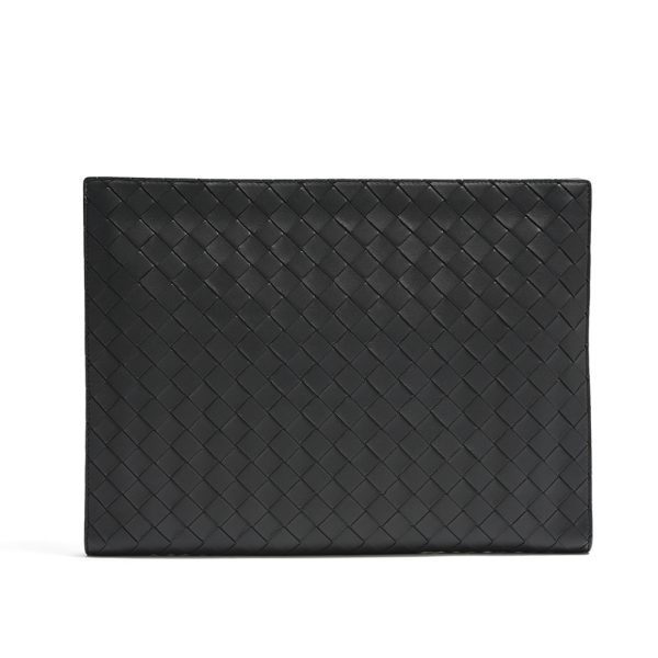 353407 1 Bottega Veneta Mens Leather Clutch Bag Black