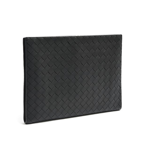 353407 2 Bottega Veneta Mens Leather Clutch Bag Black