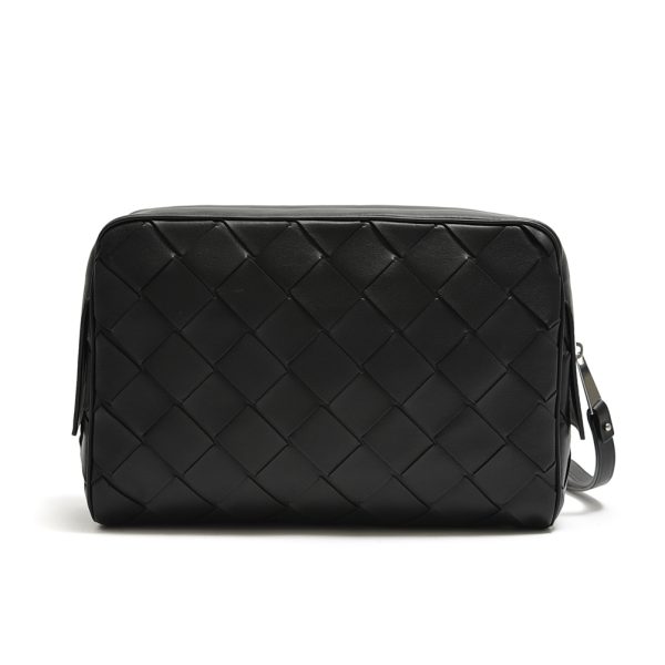 359236 3 Bottega Veneta Intrecciato Clutch Pouch Bag Black