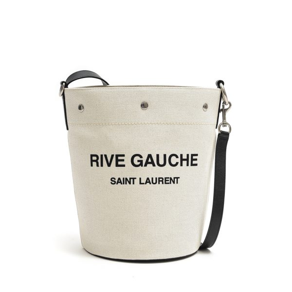 374111 1 Saint Laurent Rive Gauche Seau Bucket Shoulder Bag White