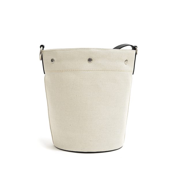 374111 2 Saint Laurent Rive Gauche Seau Bucket Shoulder Bag White