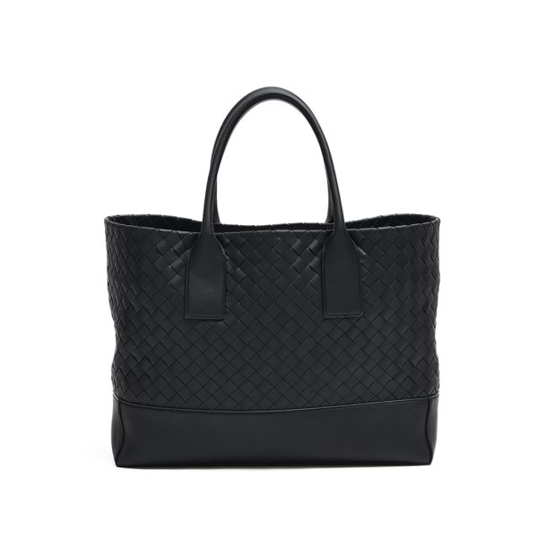 382086 1 Bottega Veneta Intrecciato Tote Bag Dark Navy