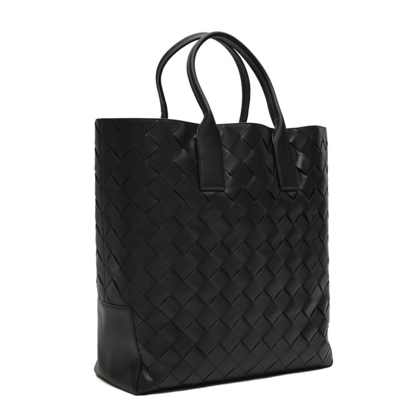 396164 4 Bottega Veneta Big Vertical Maxi Mens Tote Bag Black