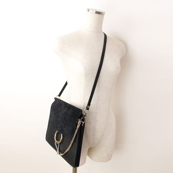 4 Chloe Shoulder Bag Pochette Suede Black