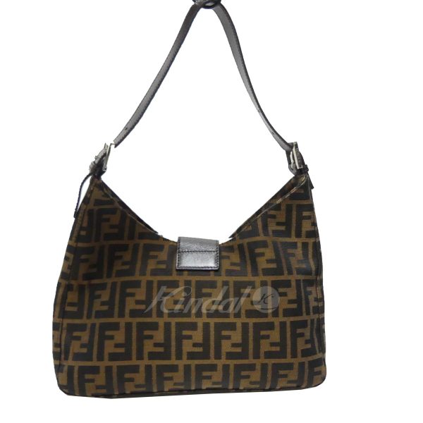 4 Fendi Zucca Canvas Leather One Shoulder Bag