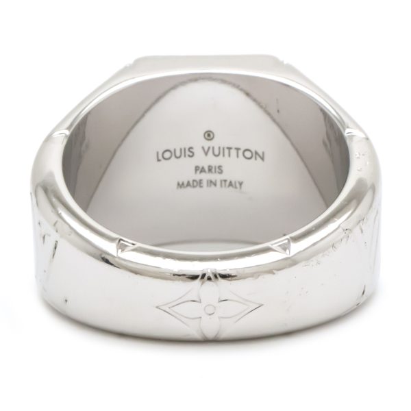 4 Louis Vuitton Signet Ring Monogram Ring L Silver