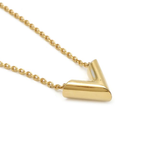 4 Louis Vuitton Essential V Necklace Pendant GP Gold