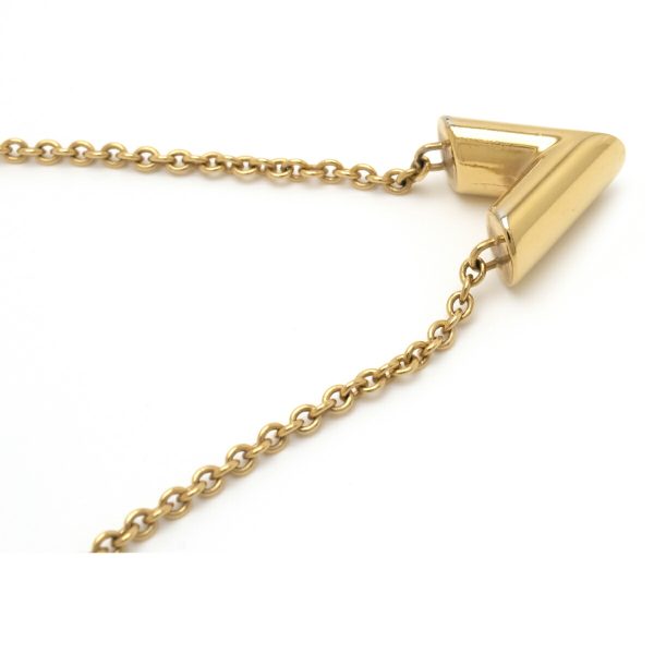 4 Louis Vuitton Essential V Necklace Pendant GP Gold