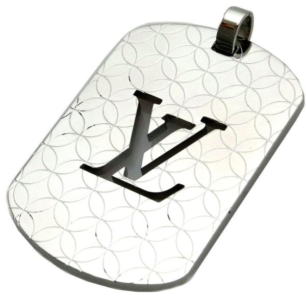 5 Louis Vuitton Pendantif Champs Elysees GM Necklace Pendant Silver