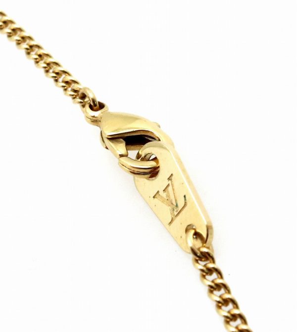 6 Louis Vuitton Collier Necklace Pendant Rhinestone GP Gold