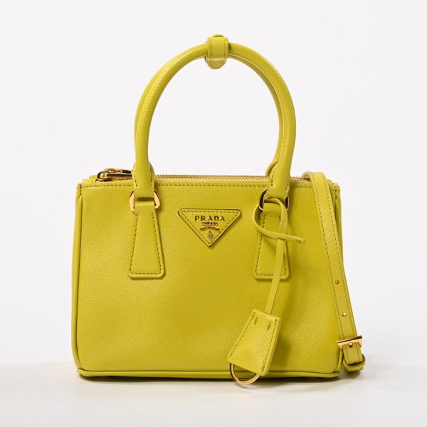 6085445 1 Prada 2way Handbag Saffiano GP Yellow