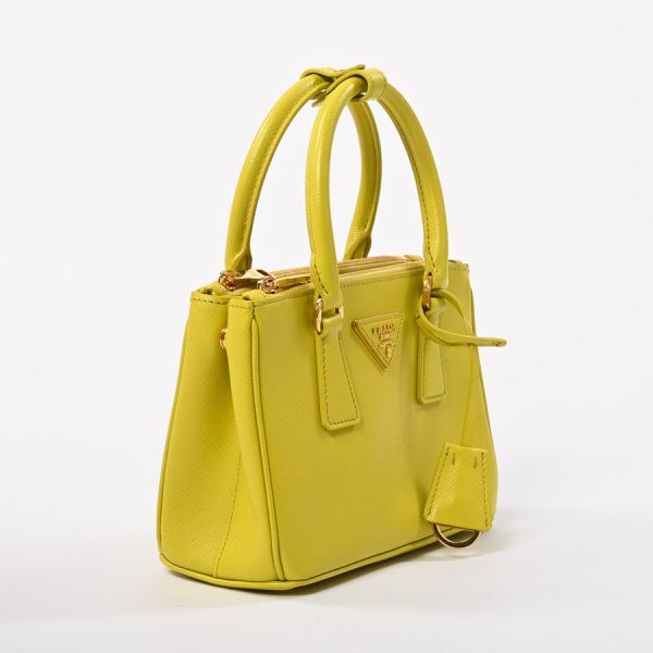 6085445 2 Prada 2way Handbag Saffiano GP Yellow