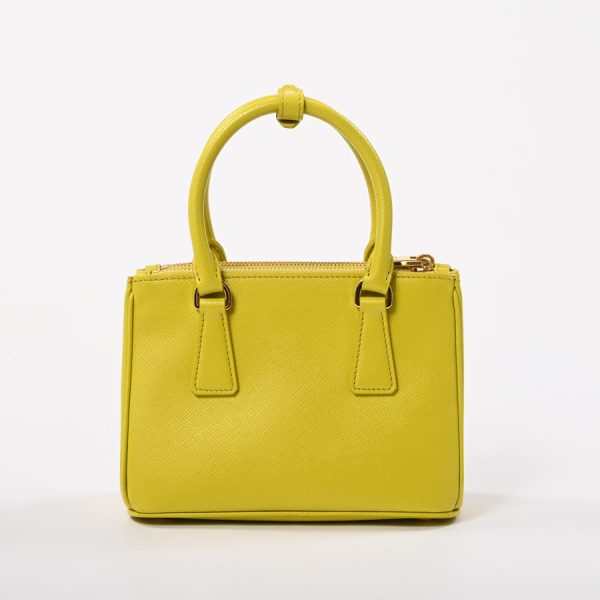 6085445 3 Prada 2way Handbag Saffiano GP Yellow