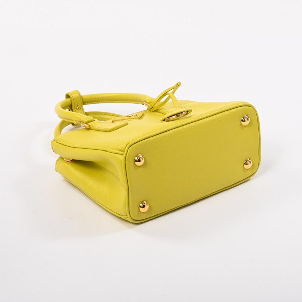 6085445 5 Prada 2way Handbag Saffiano GP Yellow