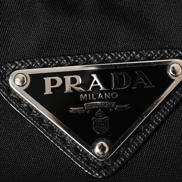 6102346 8 Prada 2way Handbag Nero Testuto