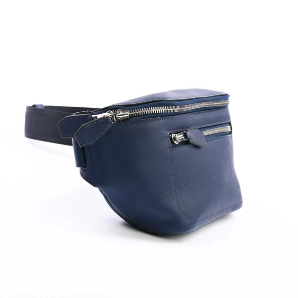 6103086 2 Hermes City Slide Cross PM Body Bag Deep Blue