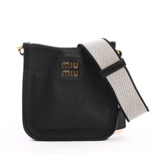 6103108 1 Miu Miu Long Shoulder Bag Black