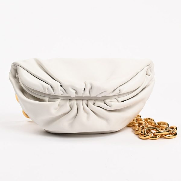 6103259 1 Bottega Veneta The Pouch Chain Belt Bag Shoulder Bag White