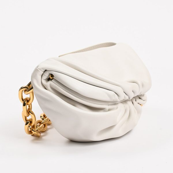 6103259 2 Bottega Veneta The Pouch Chain Belt Bag Shoulder Bag White