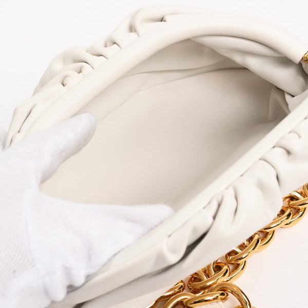 6103259 4 Bottega Veneta The Pouch Chain Belt Bag Shoulder Bag White