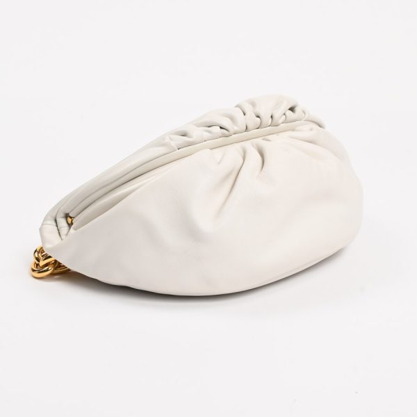 6103259 5 Bottega Veneta The Pouch Chain Belt Bag Shoulder Bag White