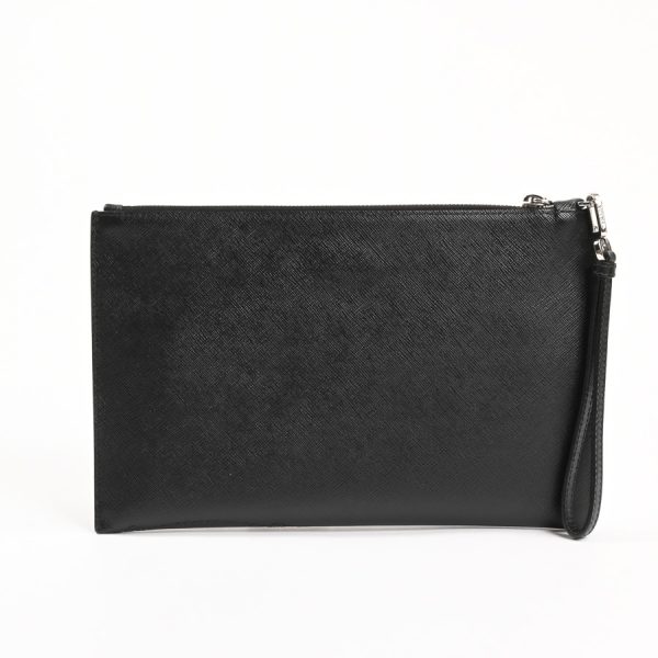 6105594 3 Prada Clutch Bag Black Saffiano