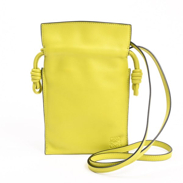 6107205 1 Loewe Flamenco Pocket Shoulder Bag Nappa Lime Yellow