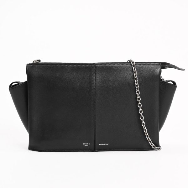 6107310 1 Celine Trifold Clutch Clutch Bag Black