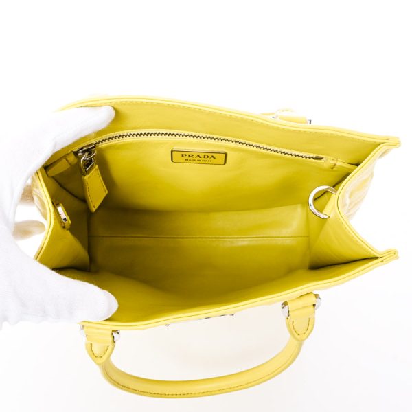 6107385 4 Prada 2way Bag Tote Bag Yellow Calf